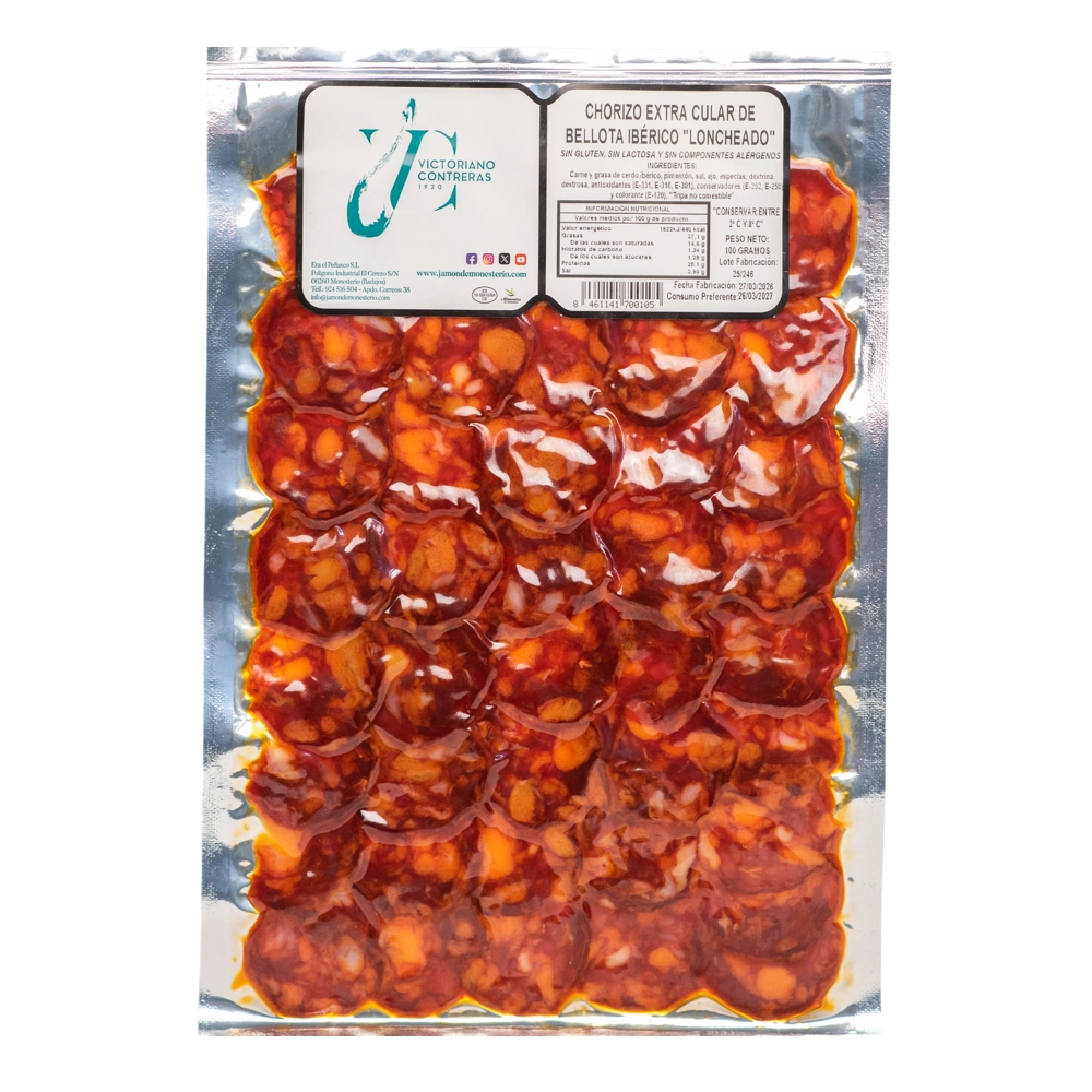 Loncheado de chorizo ibérico de Monesterio extra cular bellota
