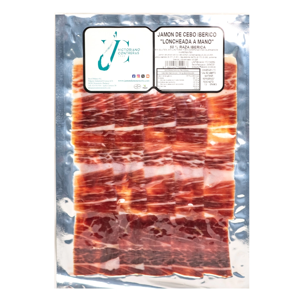 Loncheado de jamón de cebo ibérico 50% raza ibérica